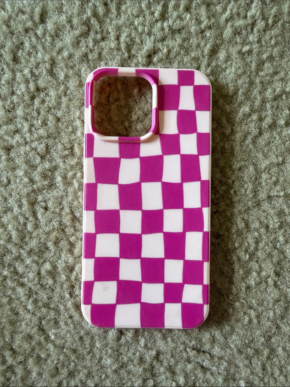 14 pro max Purple Checkerboard Phone Case - Sleek Protective Cover